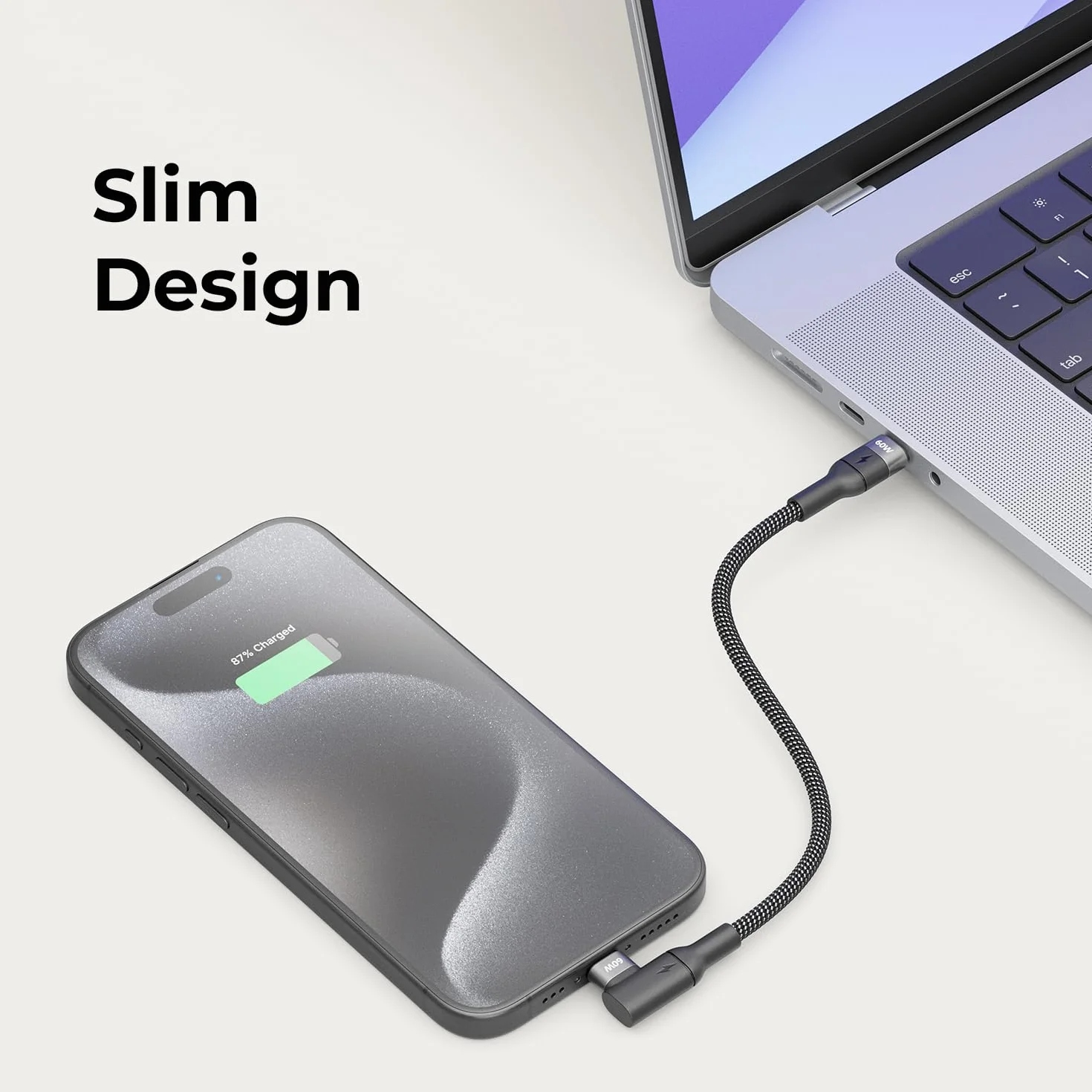 deleyCON 0,15m USB C Kabel Krótki Kątowy 90° (60W Kabel Szybkiego ładowania) USB-C na USB-C - Kabel do iPhone 17 16 15 Galaxy A16 A56 S25 S24 S23 Pixel iPad MacBook AirPods Tablet Carplay