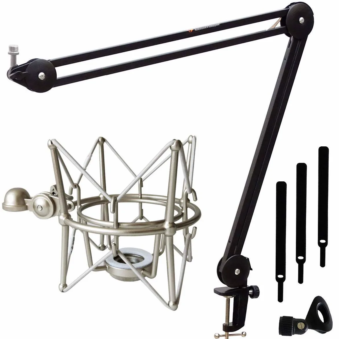 keepdrum MS138 statyw przegubowy ramię mikrofonowe + MS088SV pająk do mikrofonów Rode