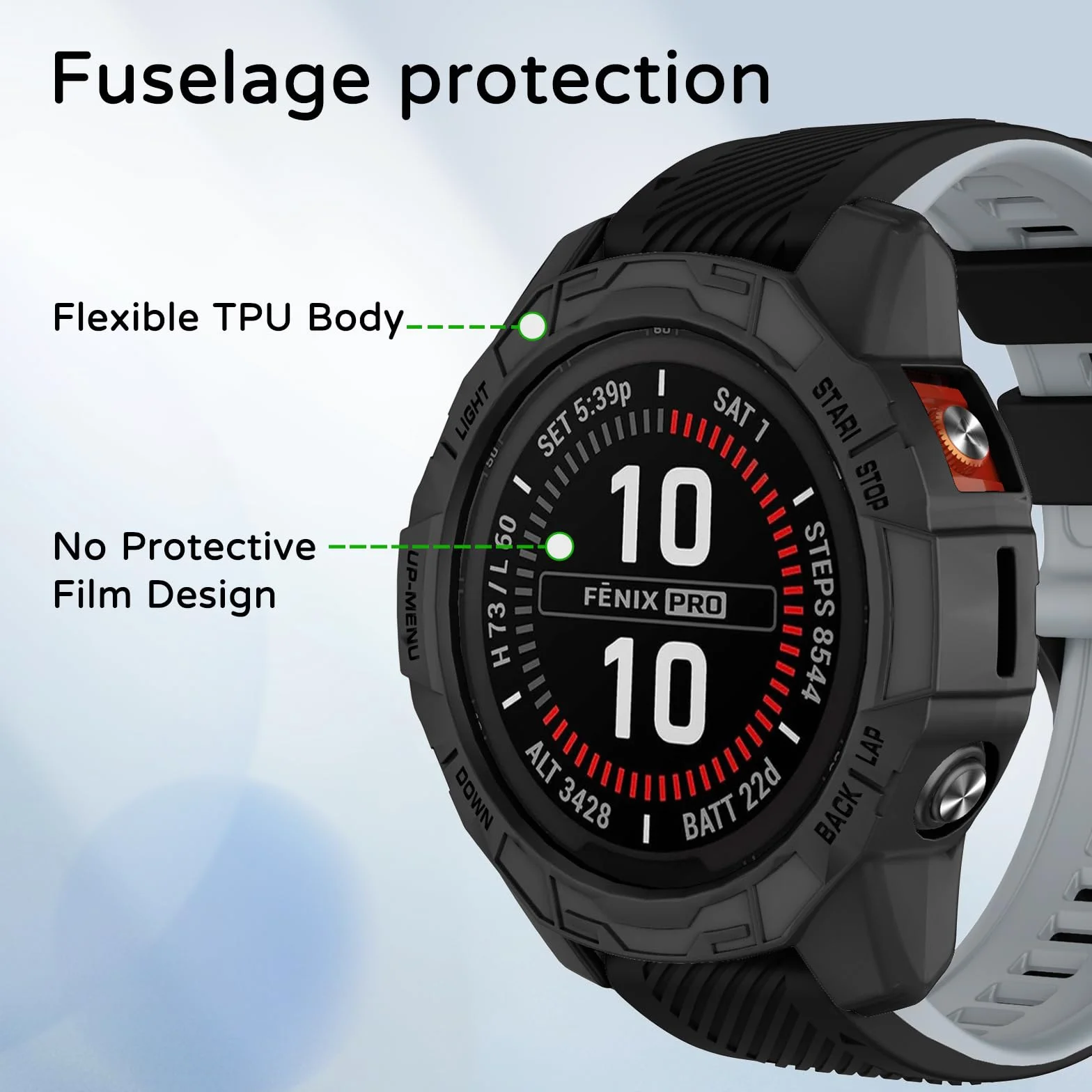 Etui ochronne do Garmin Fenix 7X Pro/Fenix 7X/Epix Pro 51 mm, TPU etui ochronne na ramę zegarka, akcesoria