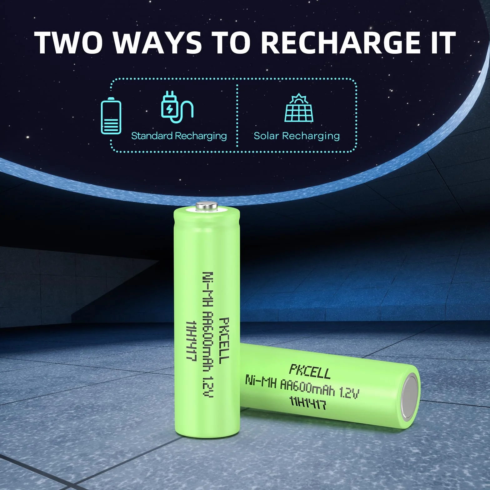 PKCELL AA Akumulatorowe baterie NIMH 1,2V 600mAh do lamp solarnych, zabawek, 12 sztuk