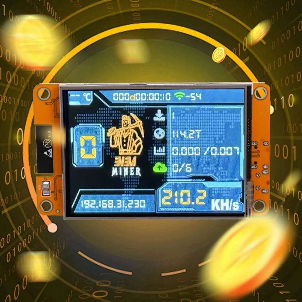 NMMiner NerdMiner 235KH/S Harshrate Bitcoin Crypto Solo Lottery Miner 2,8 Smart Display ulepszony NerdMiner