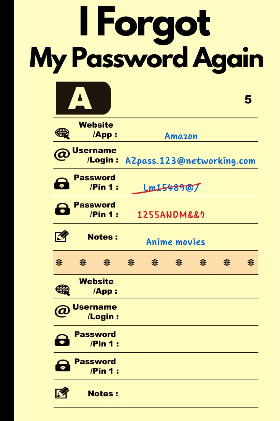 I Forgot My Password Again: password books for seniors , 113 pages