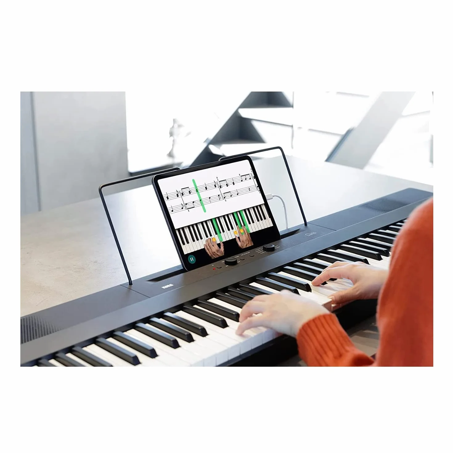 KORG Liano L1 Przenośny fortepian cyfrowy z klawiaturą Premium Soft Touch czarny