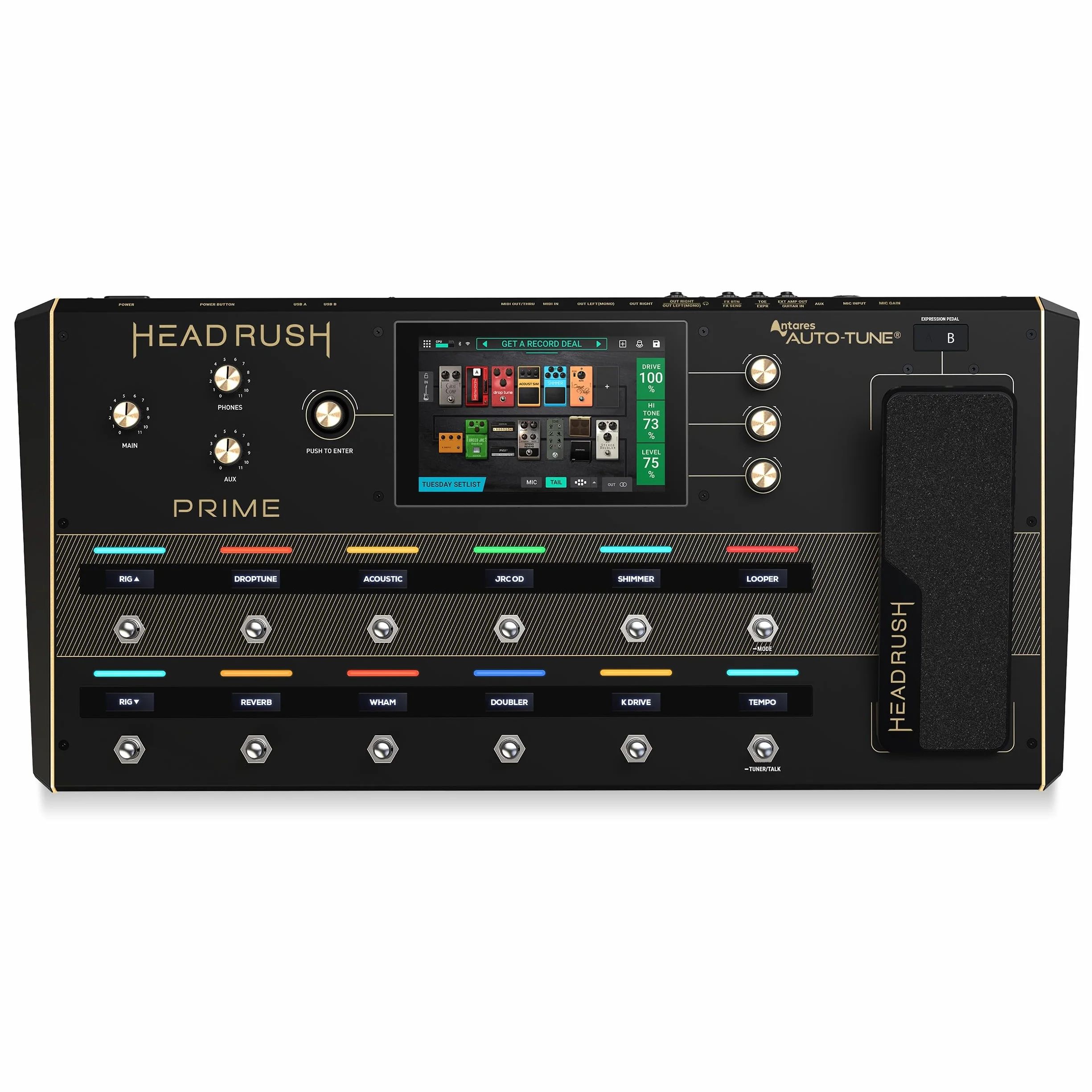 HeadRush Prime – Multiefekt do gitary i wokali z procesorem modelującym, Amp Clonerem, Antares Auto-Tune, WiFi, ekranem dotykowym, Looperem, Bluetooth
