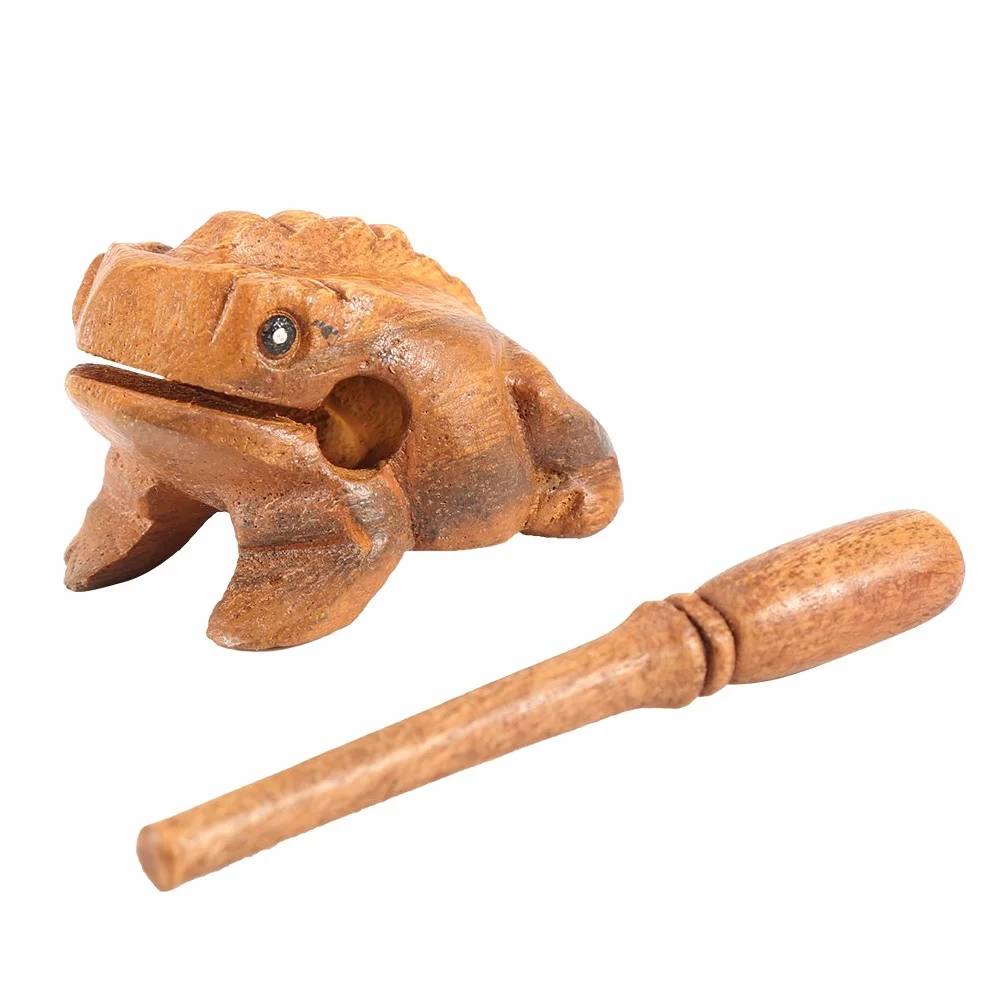 Tajlandia Tradycyjne Rzemiosło Drewniana Szczęśliwa żaba Rechocząca Instrument Muzyczny Wystrój Domowego Biura(Nr 5 15,6 cm)