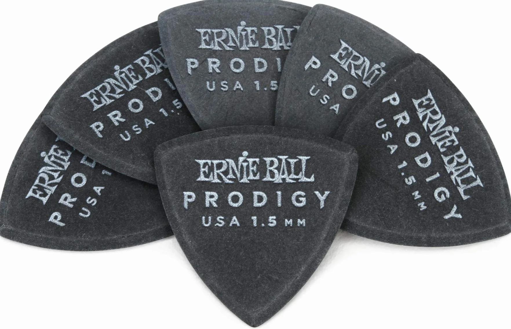 Ernie Ball 1.5 mm Black Shield Prodigy Picks 6-pack