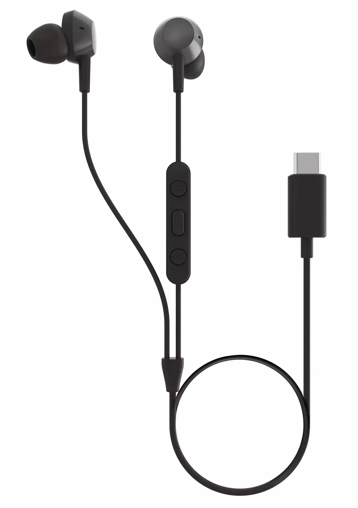 PHILIPS TAE5008BK/00 Słuchawki Douszne z Mikrofonem, Lekkie Słuchawki P, USB-C, Kabel 1.2 m, Pilot z 3 Przyciskami, 3 Rozmiary Końcówek, Wygodne Dopasowanie, Czysty Dźwięk Mocny Bas, Czarne
