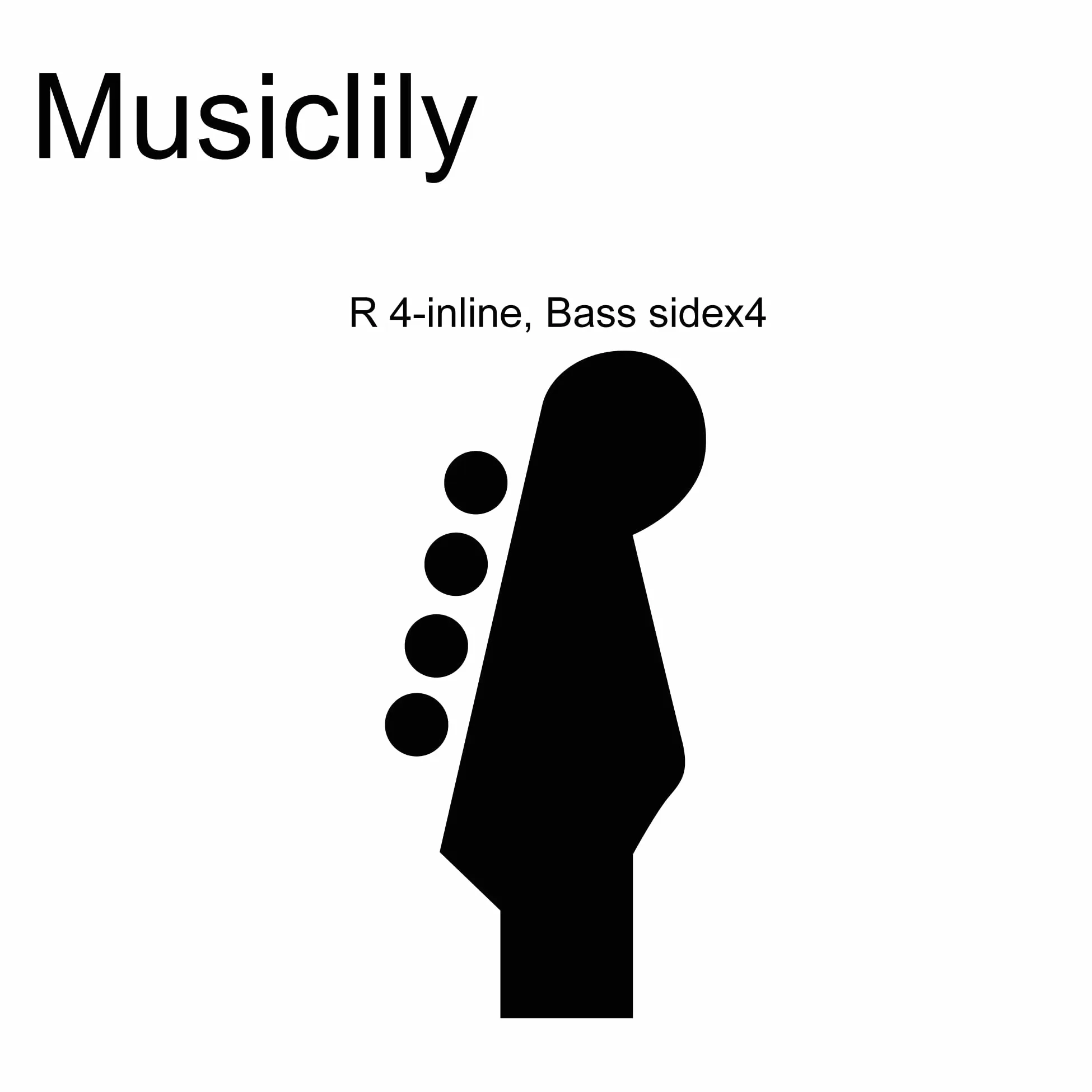 Musiclily Pro 4 w Linii Klucze Basu Tunery Kołki do Strojenia do Gitary Basowej Precision Jazz Bass, Złoty