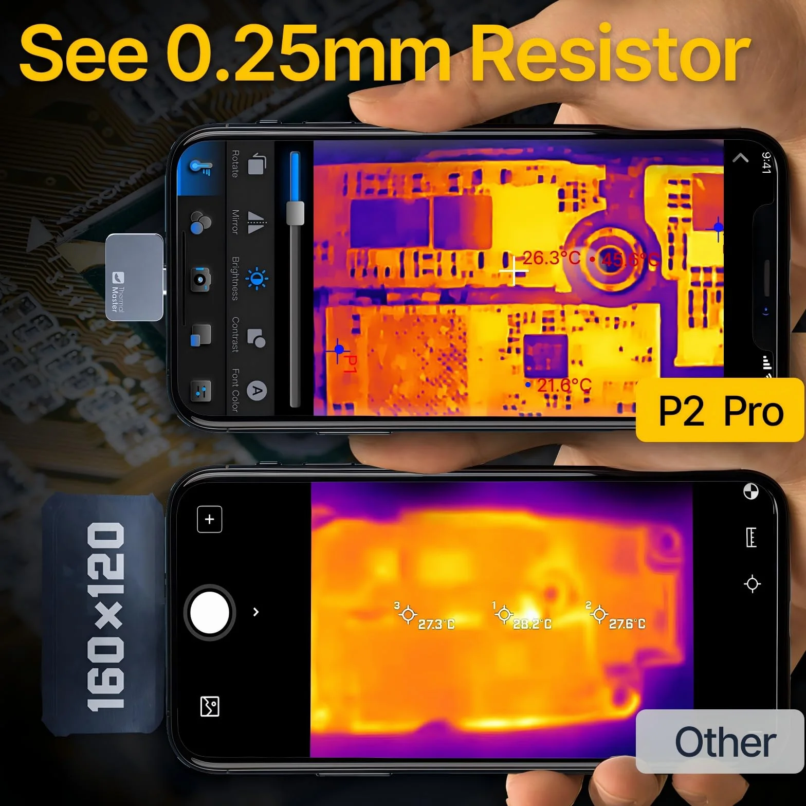Thermal Master P2 Pro Kamera termowizyjna kamera na podczerwień z obiektywem makro, 256 x 192, super rozdzielczość IR 512 x 384, zakres temperatur do 600℃, 15x zoom, najmniejsza kamera