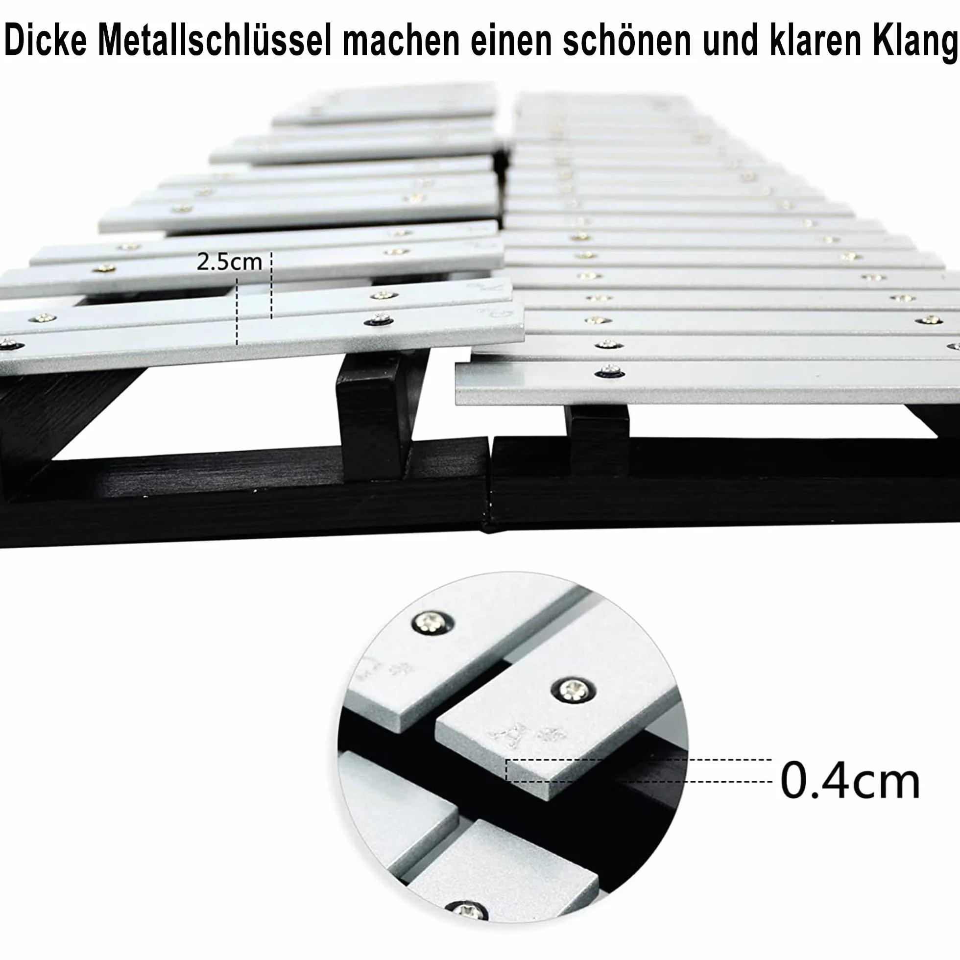 OUUTMEE Dzwonki, aluminium, 30 nut, ksylofon, drążki z 2 pałeczkami, stojak z walizką do przechowywania, koncert muzyczny, prezentacja, konkurs sztuki szkolnej