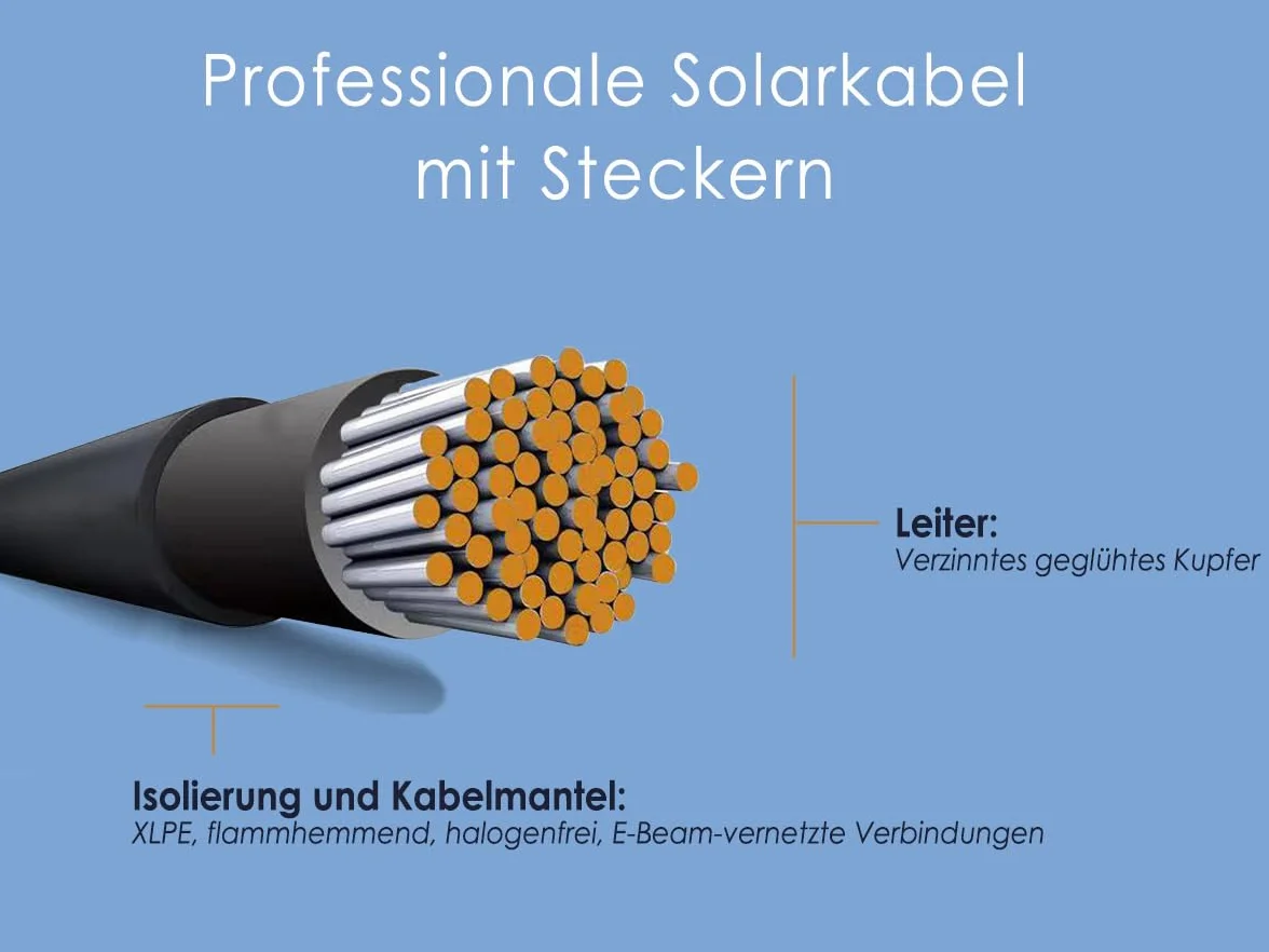 enjoy solar 6 mm² profesjonalny kabel połączeniowy moduł solarny z regulatorem ładowania solarnego, kabel przyłączeniowy 10 m