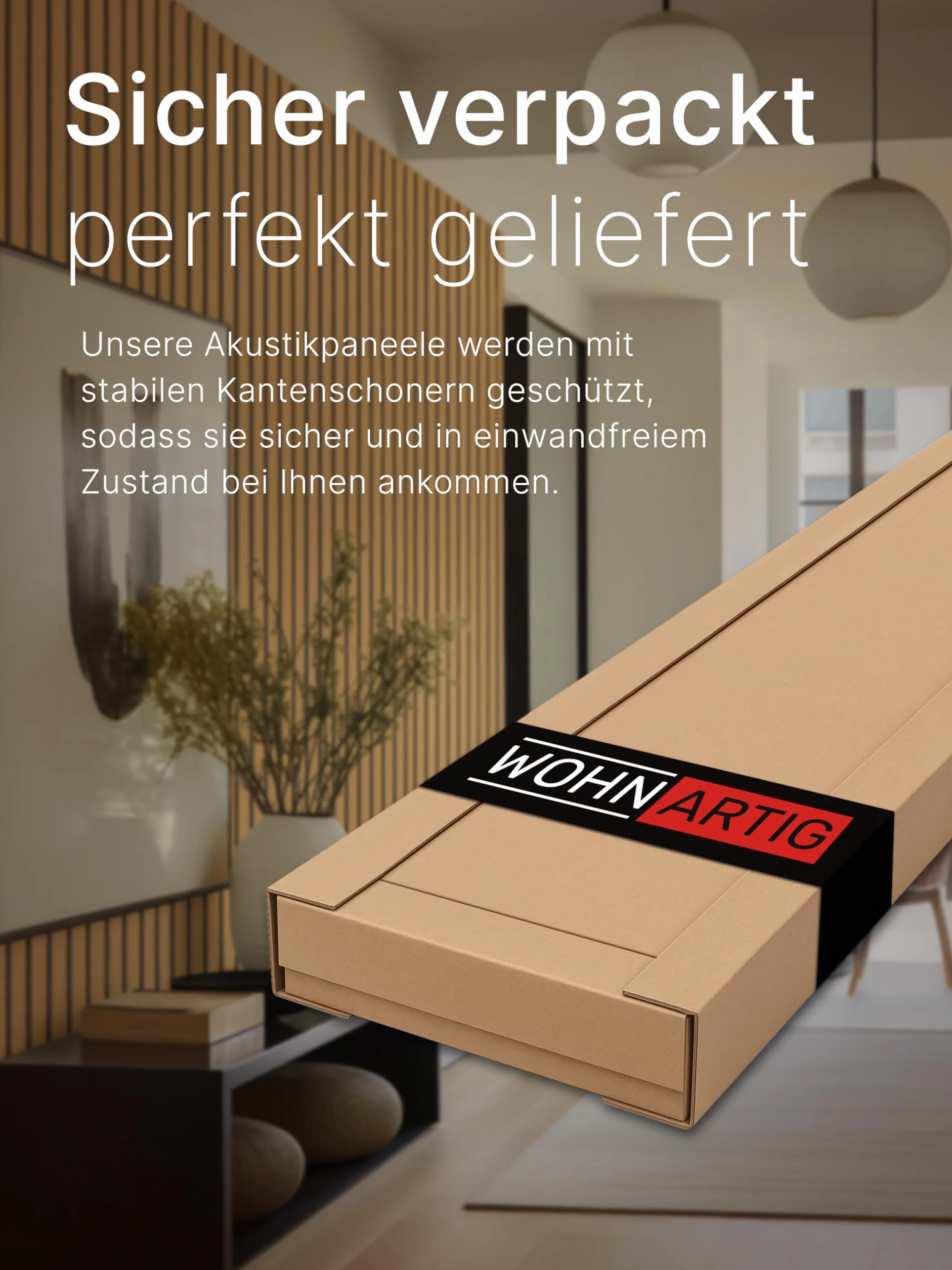 wohnartig® Panele akustyczne 1,485m² - 275cm x 54cm* zestaw - (zestaw = 2 sztuki 275cm x 27cm) | Kolor: Czarny 905 | Okładzina ścienna | Panel akustyczny | Panele ścienne na filcu | Filc akustyczny |