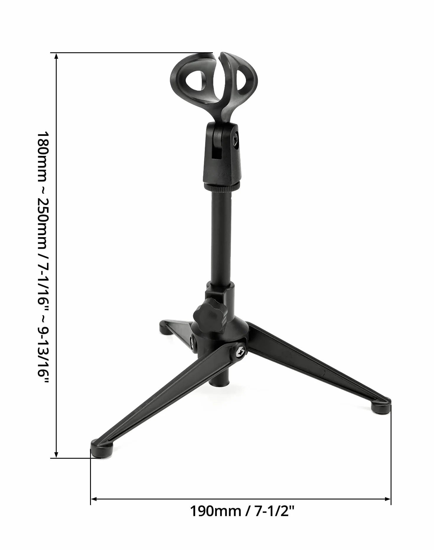 QWORK® Stojak mikrofonowy, wysuwany statyw mikrofonowy, zakres regulacji 18-25 cm, składany, kompatybilny z większością mikrofonów