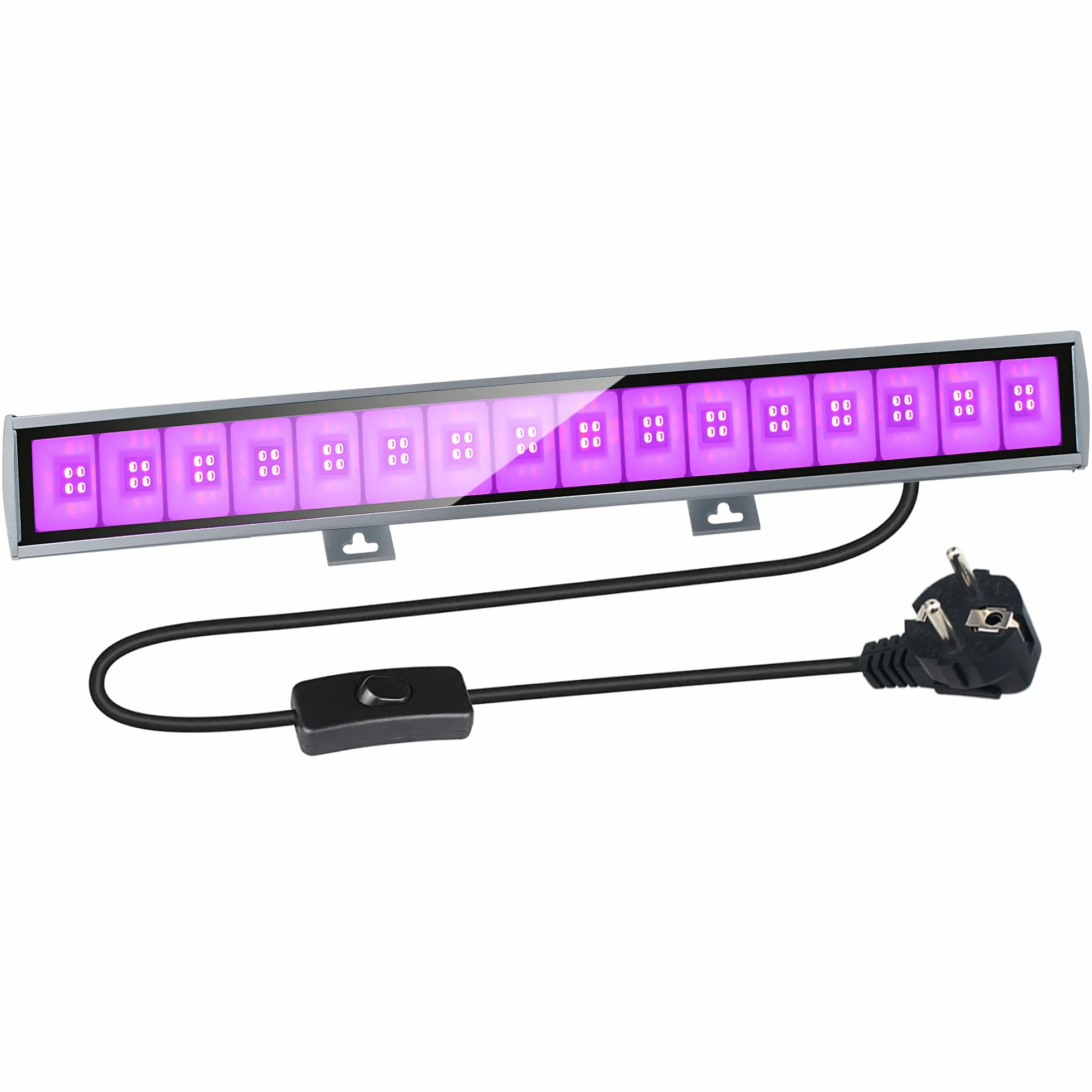 Eleganted Tuba UV LED 36 W, czarna lampa, 64 diody LED fioletowa lampa barowa IP66 Wodoodporny zewnętrzny reflektor UV oświetlenie na Boże Narodzenie wieczór makijaż fluorescencyjny malowanie ciała DJ