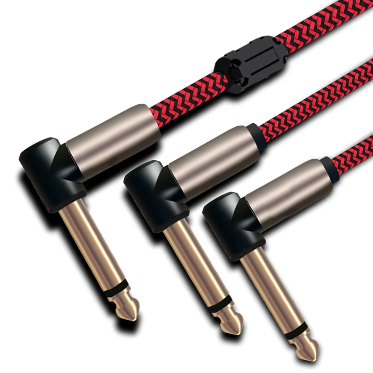 akcesoria do gitary Kąt 1/4 "do Podwójnego 1/4" Mono Jack 6.35mm Kabel Splittera Do Wzmacniacza Miksera Dźwięku Kabel Gitarowy Hifi Ekranowany (Color : 12meter)
