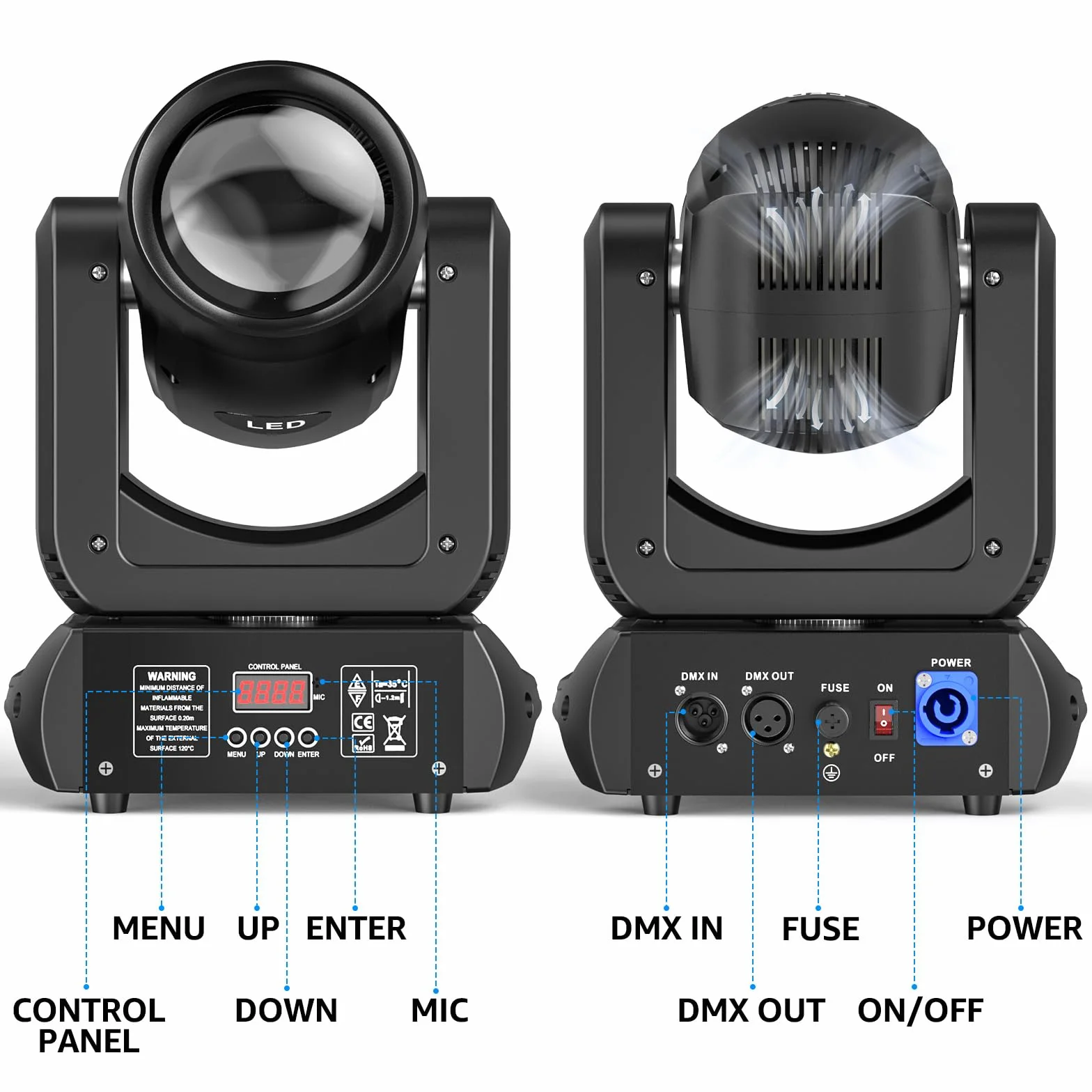 Ruchoma głowica LED DMX 150 W 8 GOBO RGBW reflektor sceniczny dla DJ