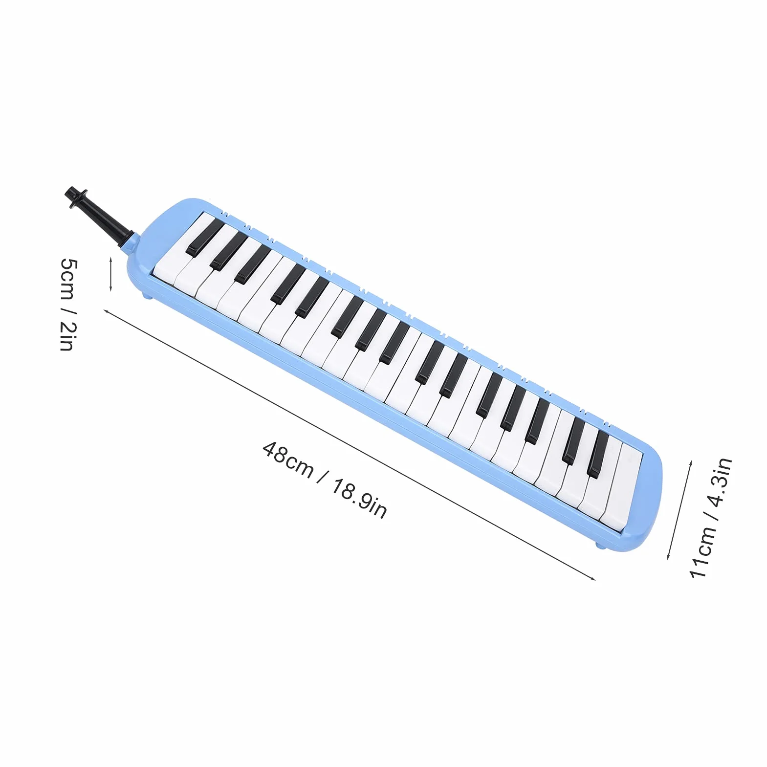 Melodica 37 Klawiszy Klawiatura Melodica Wind Instrument Muzyczny dla Początkujących Profesjonalnych Szkoleń z łatwą Instalacją(niebieski)