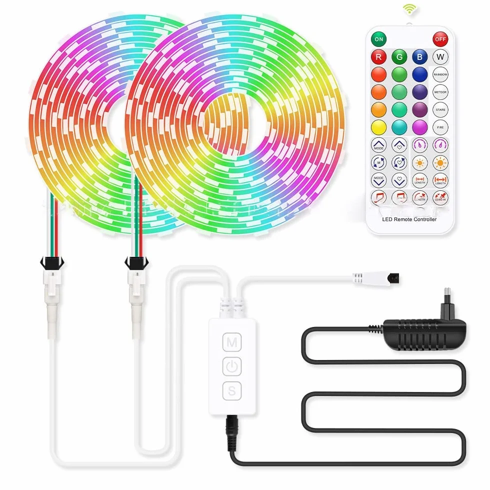SP611E WS2812B WS2811 Bluetooth muzyczny kontroler taśmy LED IR38 klawisze zdalna aplikacja do adresowalnego oświetlenia LED DC5V-24V