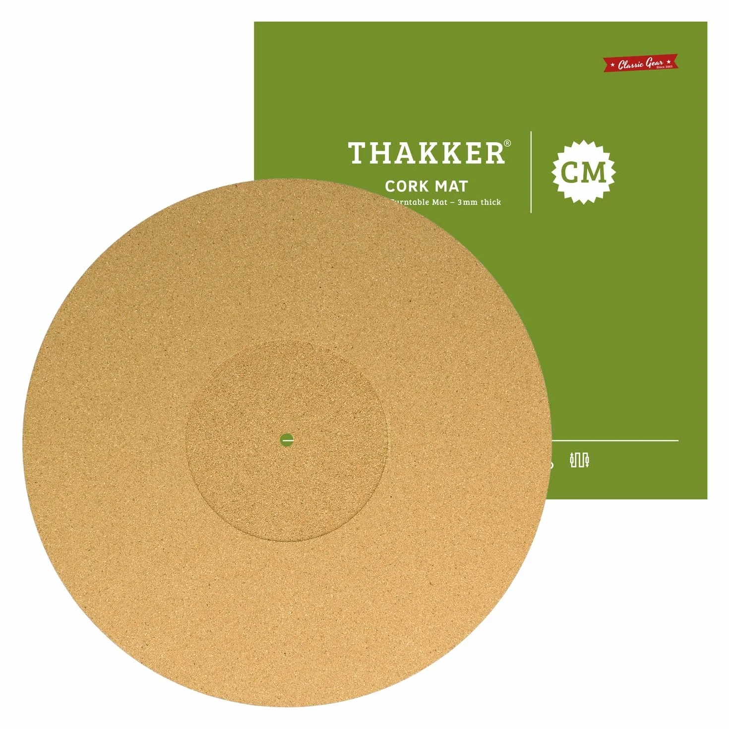 THAKKER Cork Mat - Podk³adka pod gramofon wykonana z najlepszego korka - Naturalna | 3mm grubo¶ci | 295mm ¶rednicy | dla gramofonu 12'.