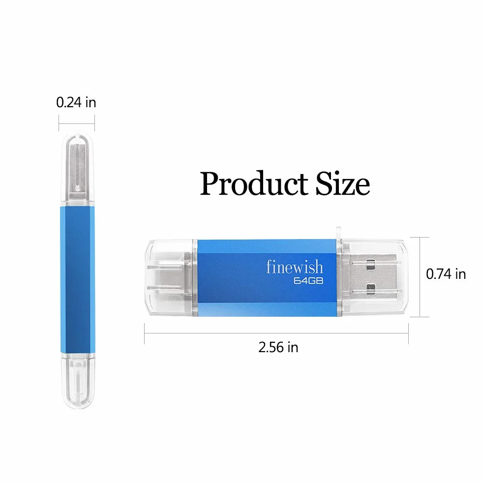 Pamiec typu C 64 GB, 2 w 1 USB C do MacBook Pro, telefonow komorkowych Android i iPad'a