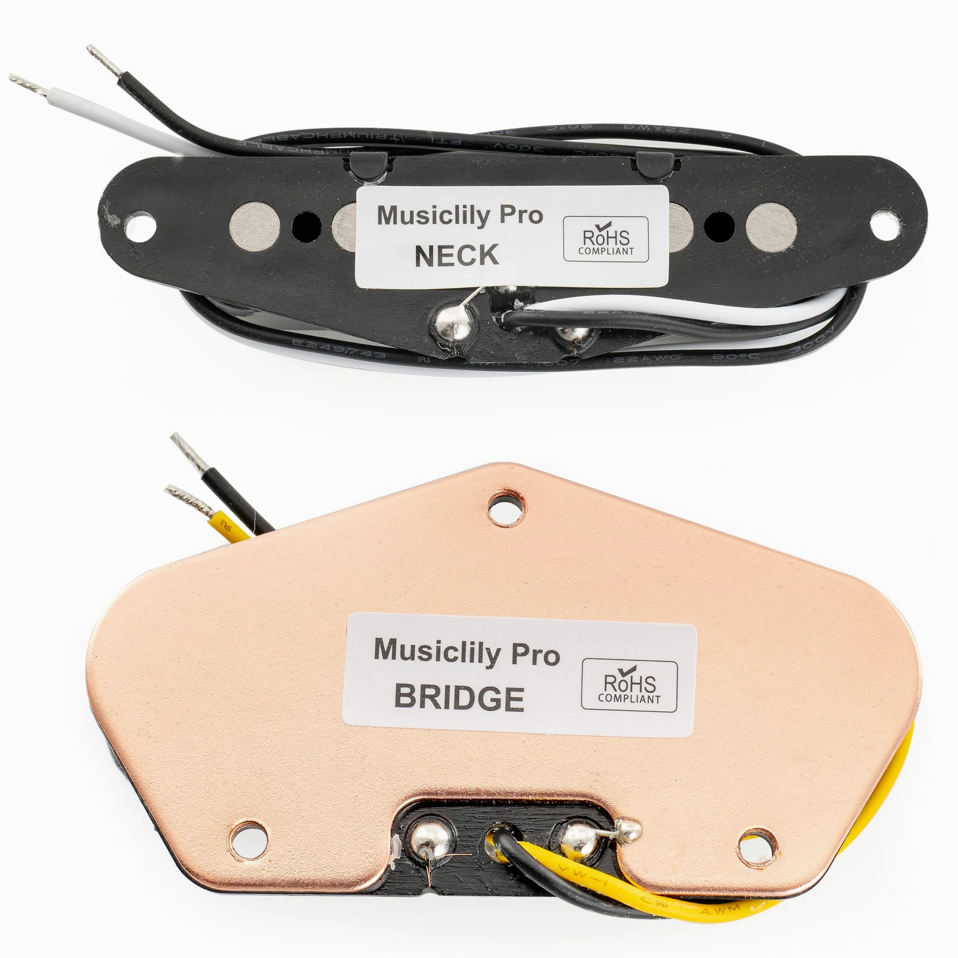 Musiclily Pro TL-60S Alnico 5 Przetwornik Single Coil Neck Bridge Pickups Set 8K/7,3K do Gitary Elektrycznej typu Tele, Czarny