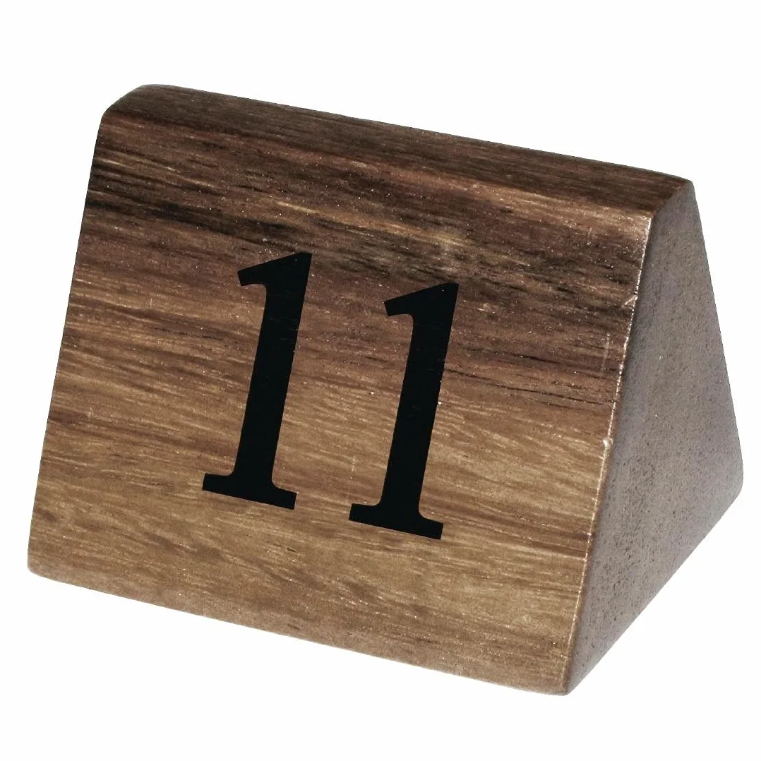 10 x drewniane znaki numeryczne nr 11-20 dekoracja restauracja drewno