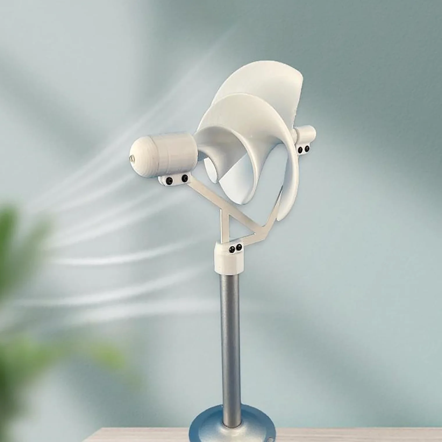 DIY Wind Turbine Model 10W Micro Spiral Wind Power Generator 12V Stały generator magnesów Model ze światłem LED, generator czystej miedzi do badań, nauczania, dekoracji,White