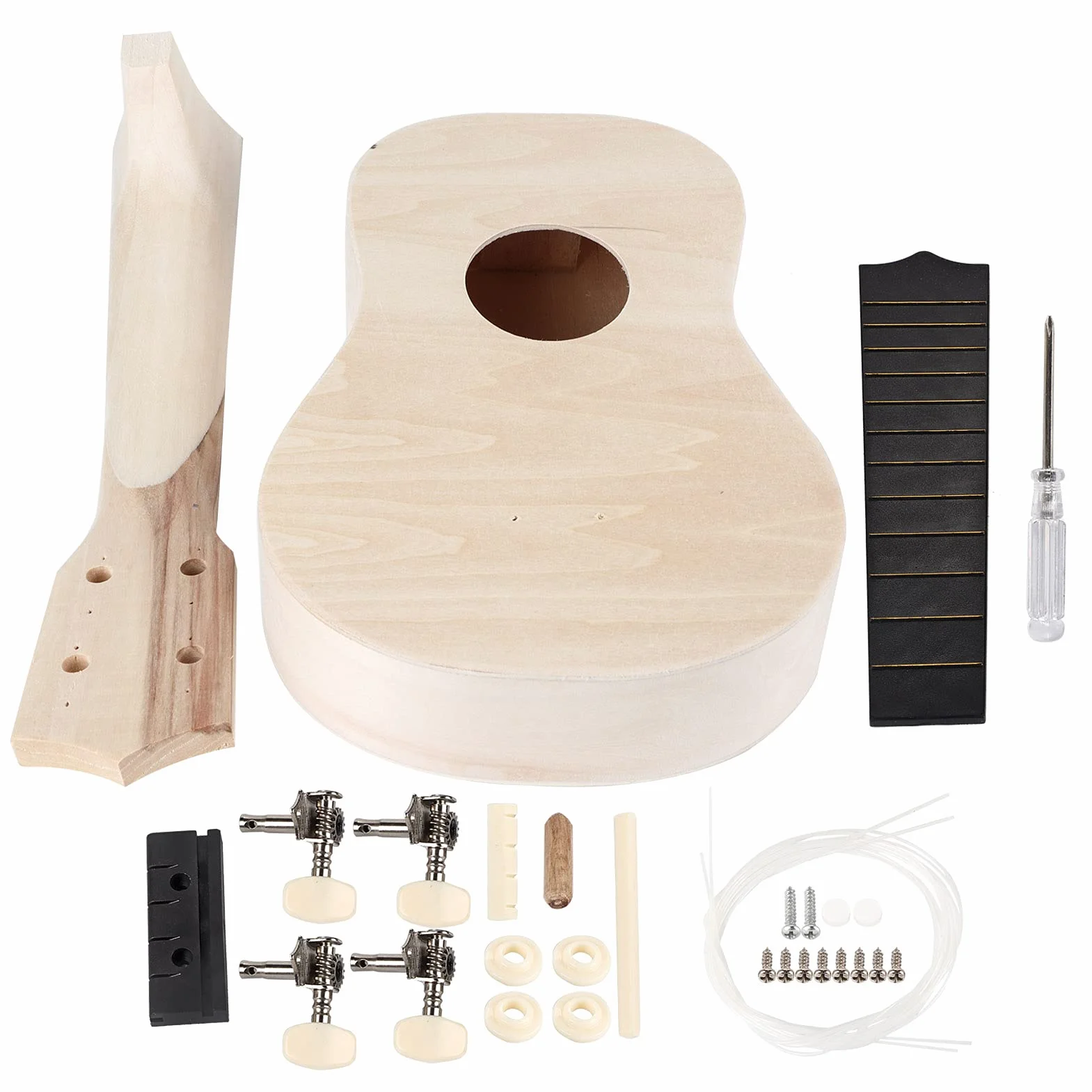 Ukulele zestaw "zrób to sam" 21 cali, ukulele sopranowe, zestaw gitara dziecięca, dla dzieci, dorosłych, początkujących, amatorów, dla dziecka, wyprodukowano z naturalnego