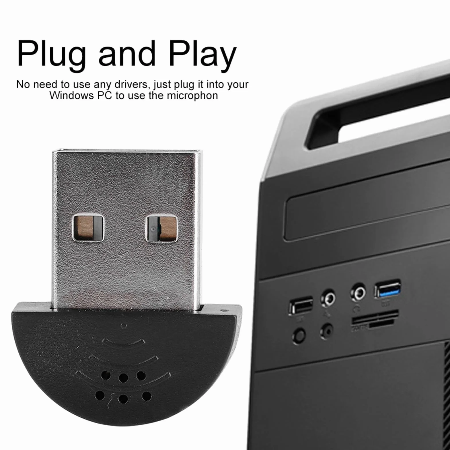 Mini mikrofon USB - wielokierunkowy mikrofon z redukcją szumów 360° dla komputerów Mac Skype/Chat/Nagrywanie mikrofonu o wysokiej wydajności (czarny)