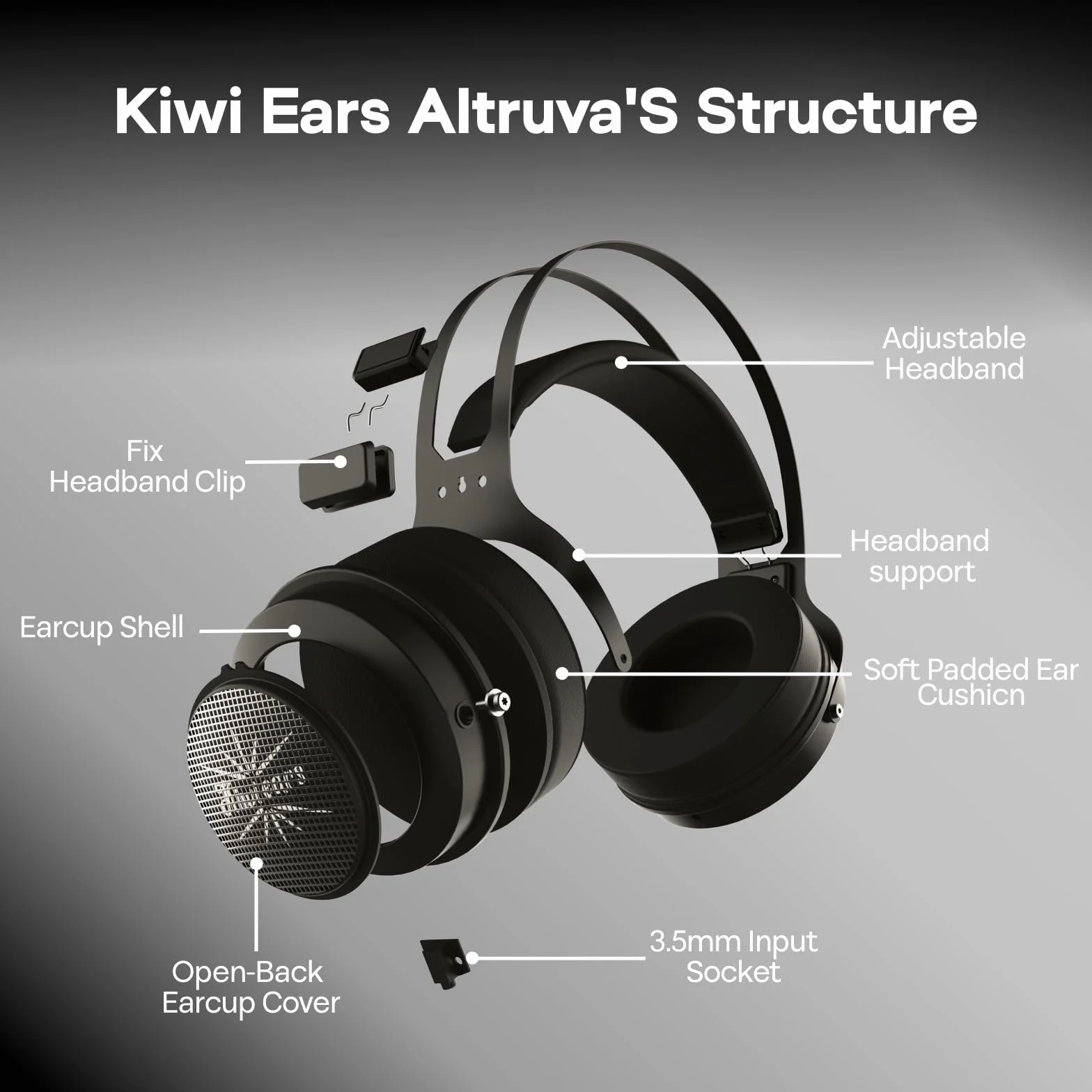 Linsoul Kiwi Ears Altruva słuchawki nauszne Hi-Fi 50mm dynamiczny przetwornik monitorujące przewodowe gamingowe otwarte stereo