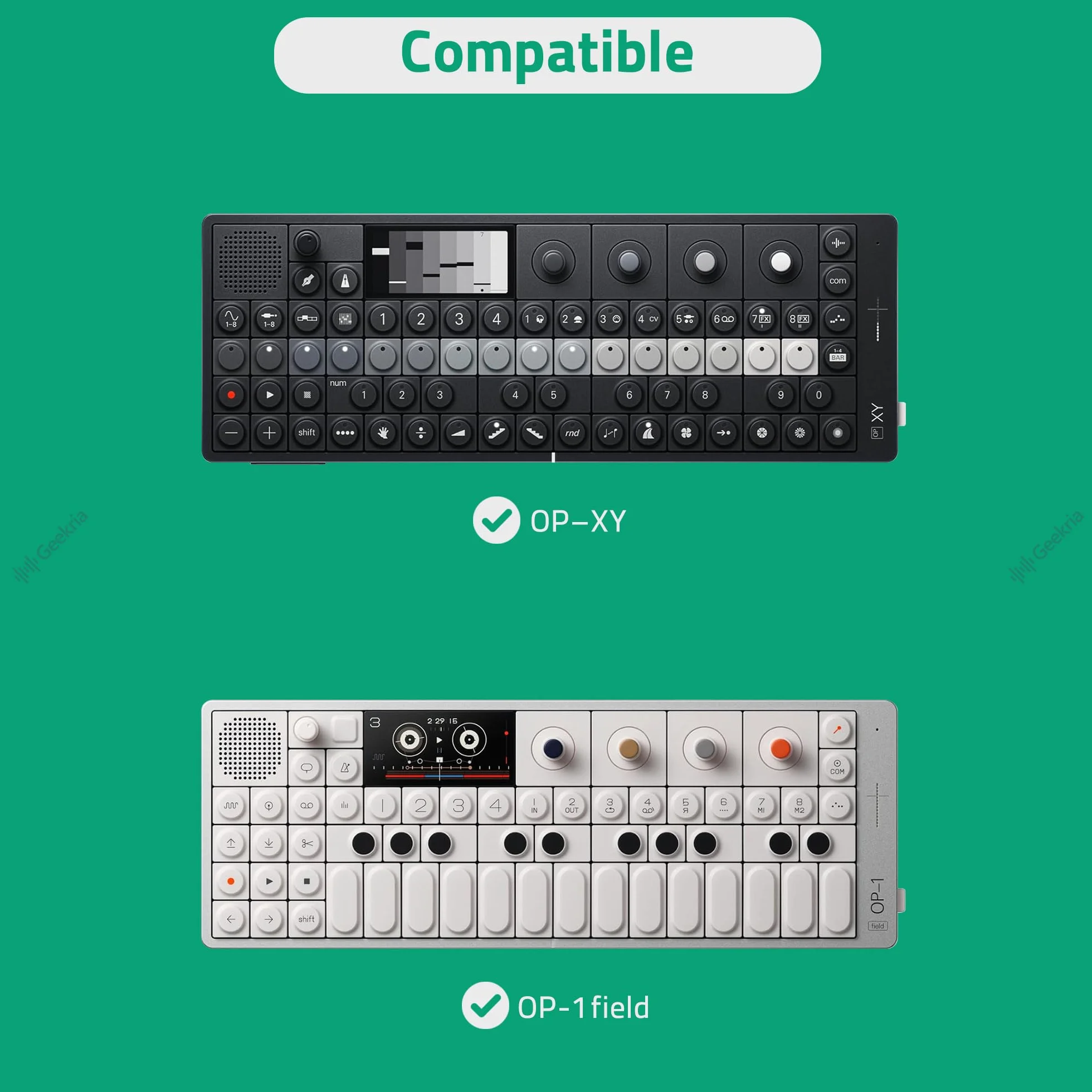 Geekria twarda walizka podróżna kompatybilna z Teenage Engineering OP-1 Field/OP-1/ OP-XY przenośnym syntezatorem, torba do przenoszenia audio samplera (ciemnoszary)