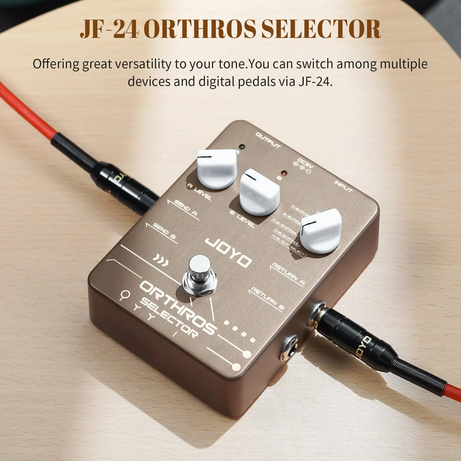 JOYO Line Selector pedały gitarowe, 6 przełączników trybów z AB, 2 pętle efektów, niezależny kanał sterowania do gitary elektrycznej, basu (ORTHROS SELECTOR JF-24)