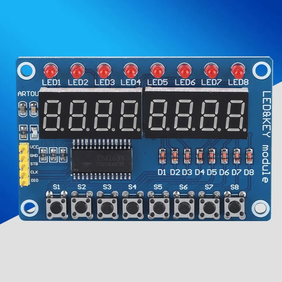 Tonysa 8-bitowy cyfrowy moduł wyświetlacza LED, TM1638, entuzjaści elektroniki, profesjonaliści, moduł wyświetlacza