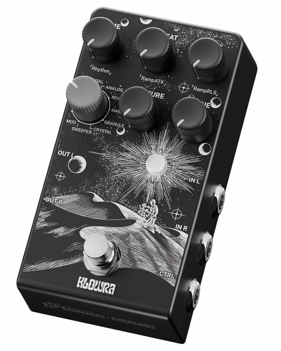 Everlast Delay gitarowy na gitarę elektryczną - Ramp, 9 stereo typów opóźnienia, Tap Tempo, True Bypass, Analog Dry Through, obsługa pedału ekspresji & przełącznika nożnego TS/TRS