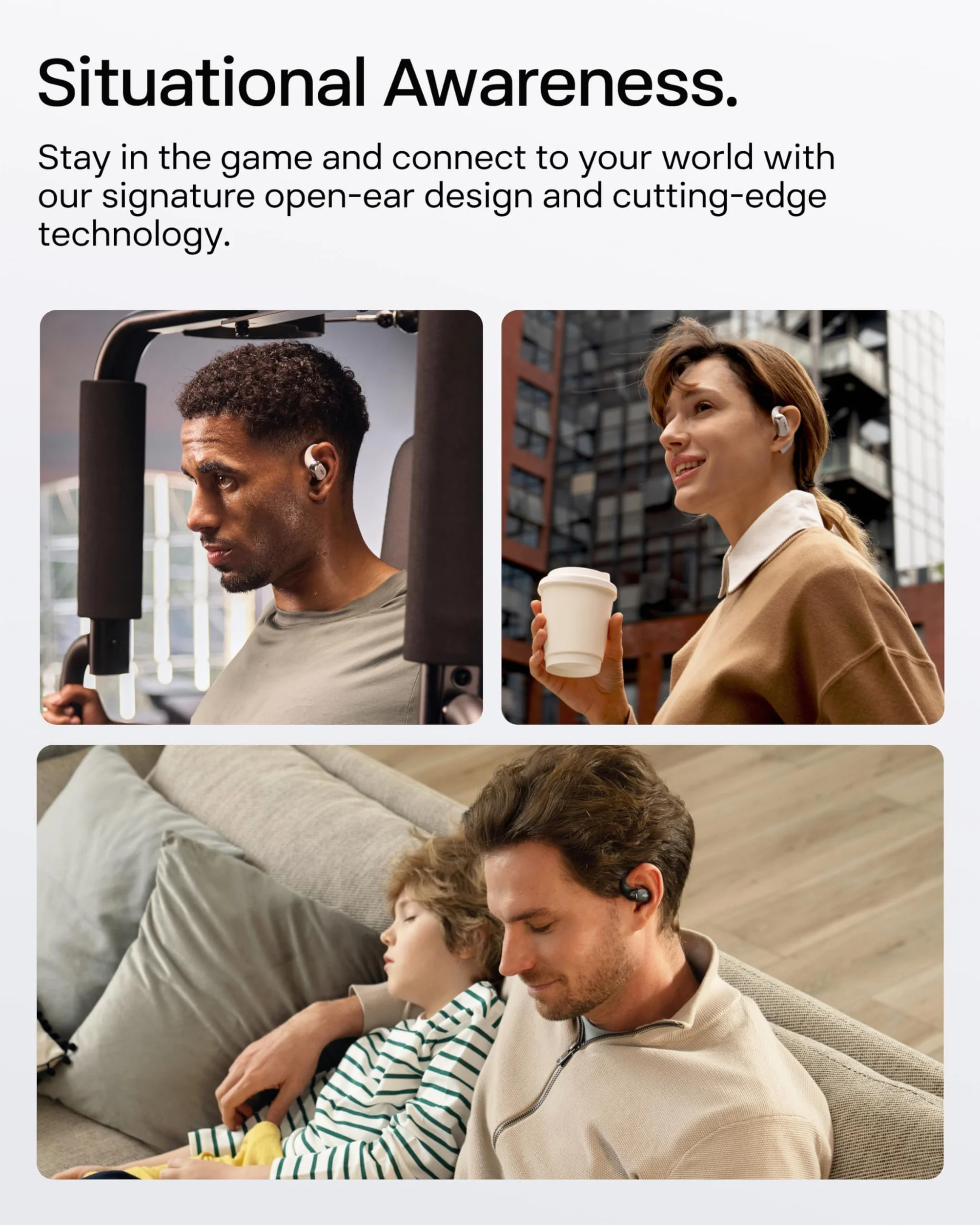 Shokz NOWE OpenFit 2+ Słuchawki Otwarte, z Dolby Audio, Wygodne Słuchawki, 48 Godziny Odtwarzania, Odporność na Wodę IP55, Szybkie Ładowanie USB-C, Ładowanie Bezprzewodowe, Torba Transportowa, Czarny