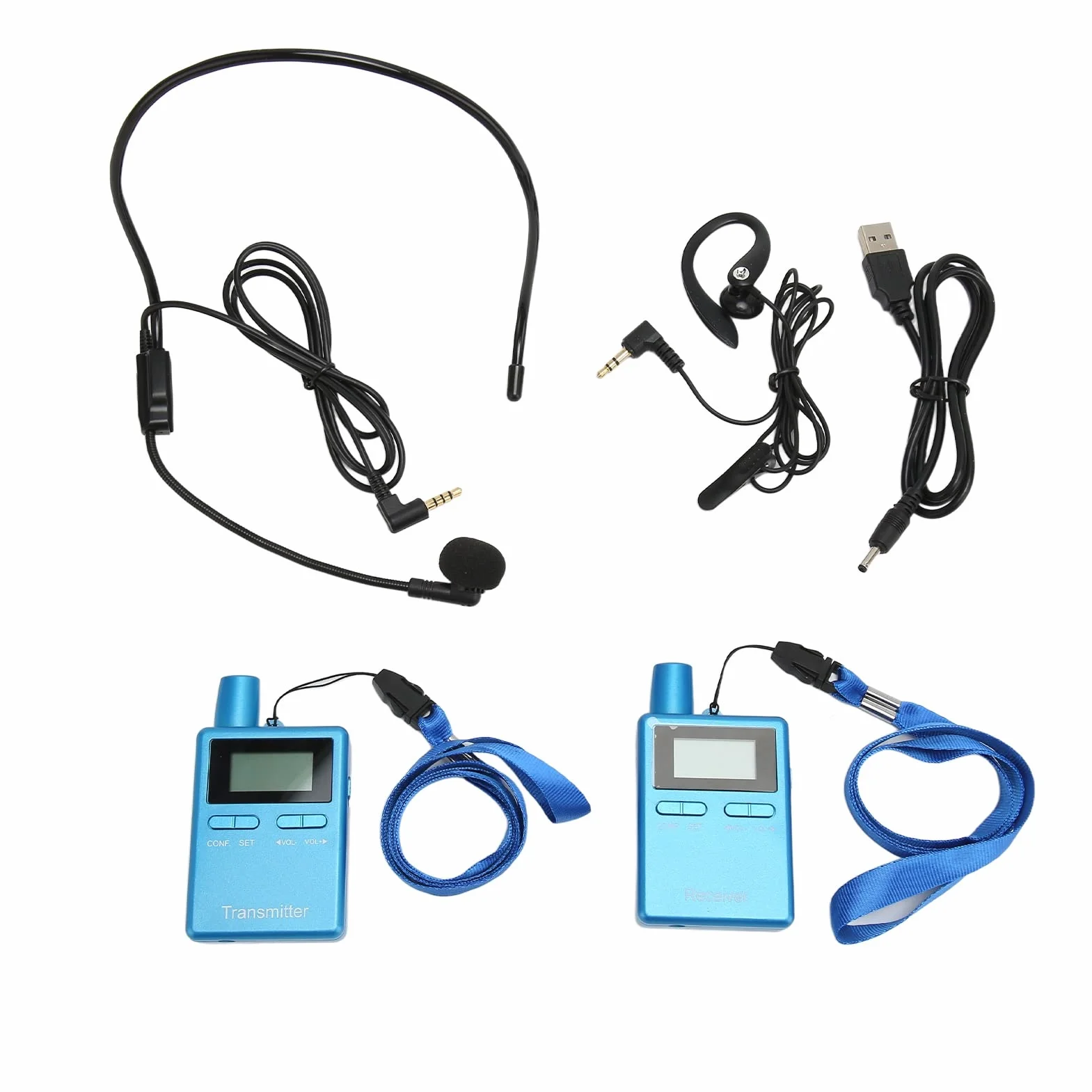 Bezprzewodowy System Przewodnika Turystycznego, 2403-2483MHz HiFi LCD Bezprzewodowy Sprzęt do Tłumaczenia z Wkładkami Dousznymi do Nauczania Szkolenia Konferencyjnego, Redukcja