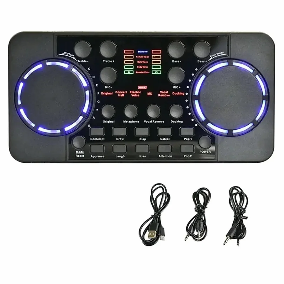 Kontroler DJ-ski, Minimikser Bluetooth Karta dźwiękowa Przenośna płyta DJ 16 Konsola redukcji szumów z efektami cyfrowymi