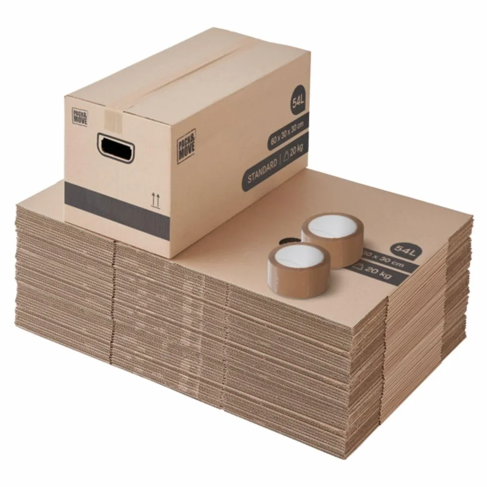Lot de 40 cartons de déménagement 54L - 60x30x30 cm - Made in France - 70% FSC certifé - Pack & Move