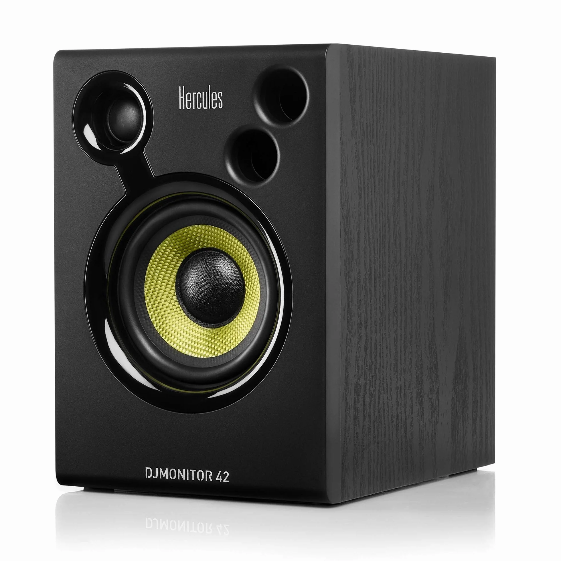 Hercules DJMonitor 42 – Aktywne głośniki DJ z 4-calowym wooferem, 80 W mocy, precyzyjnym dźwiękiem i systemem Bass-Reflex, idealne dla DJ-ów i miłośników muzyki