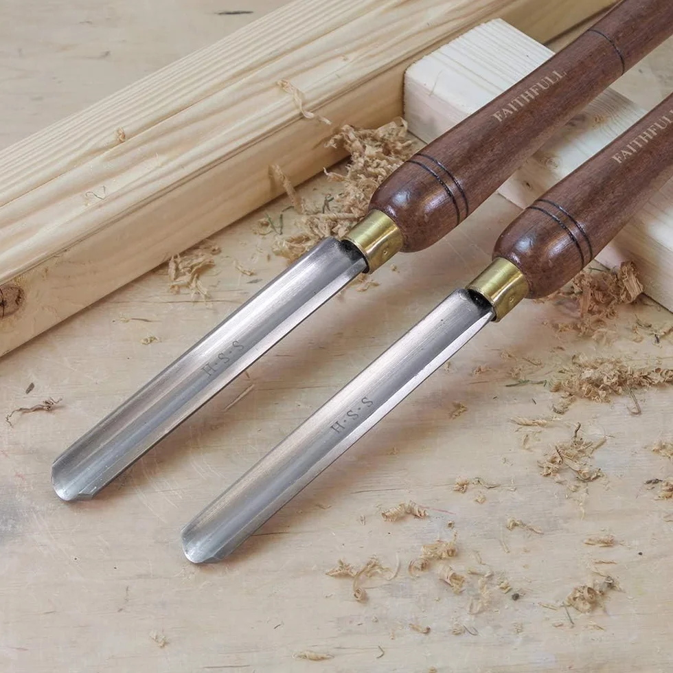 Faithfull HSS Turning Chisel Set of 8 in Wooden Presentation Box Suitable for Hard and Soft Woods