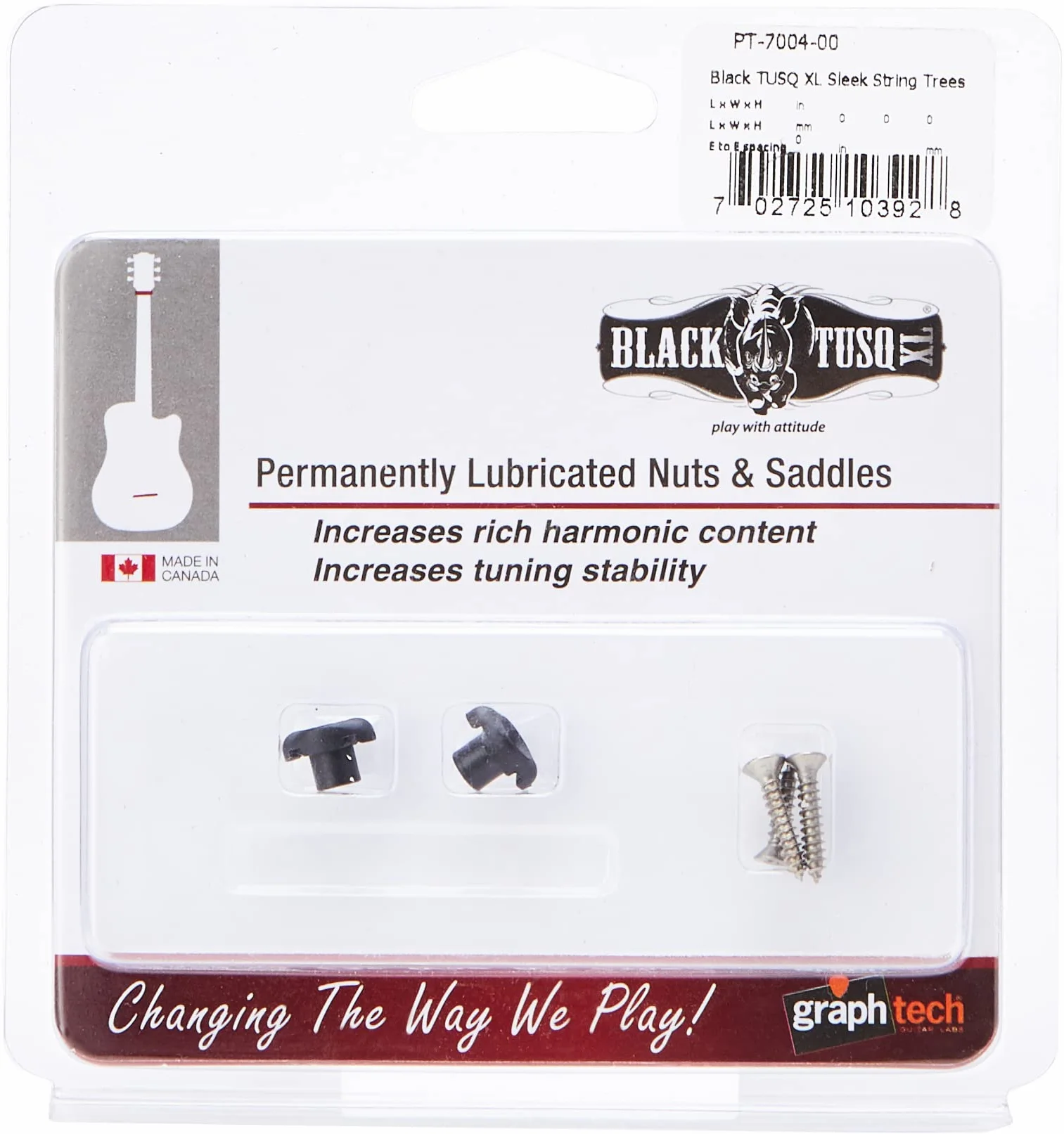 Graphtech PT-7004-00 Black Tusq Xl Nut Sleek String Trees