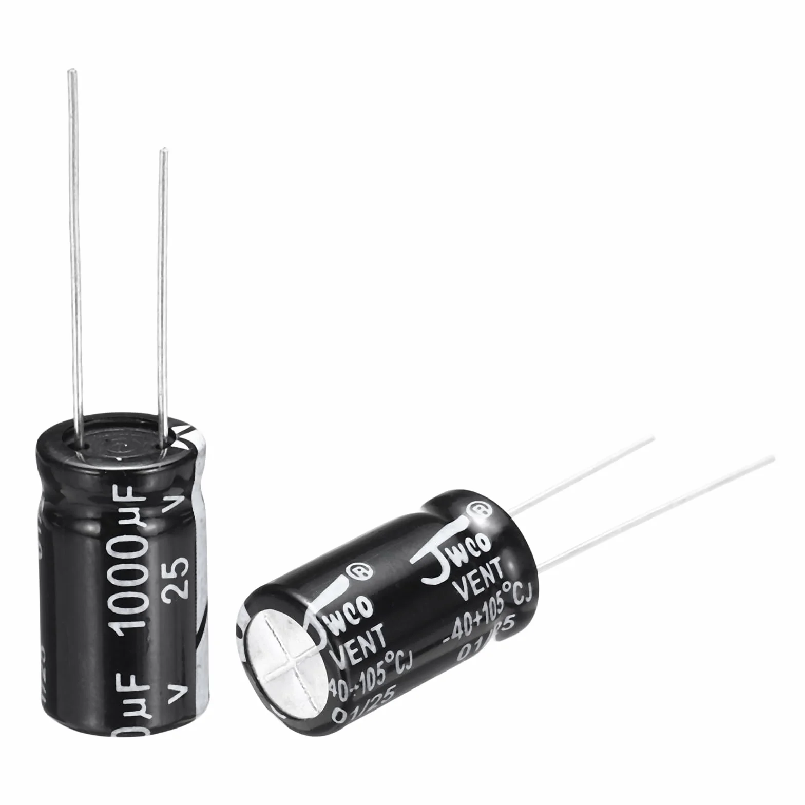 QUARKZMAN 10 sztuk 1000uF 25V Aluminiowe Radialne Kondensatory elektrolityczne, Kondensatory, 10 x 17 mm, do telewizora, VCD, głośników