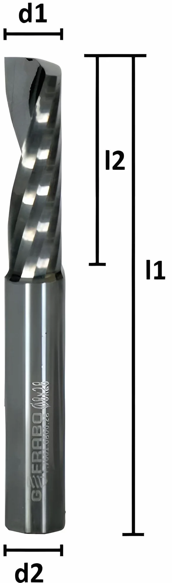 VHM frez do aluminium, frez jednozębny Z=1, polerowany, Ø 1-12 mm - NOWY z rachunkiem - długi, rozmiar: 3,00 x 15 x 45 mm - d2=3,00 mm