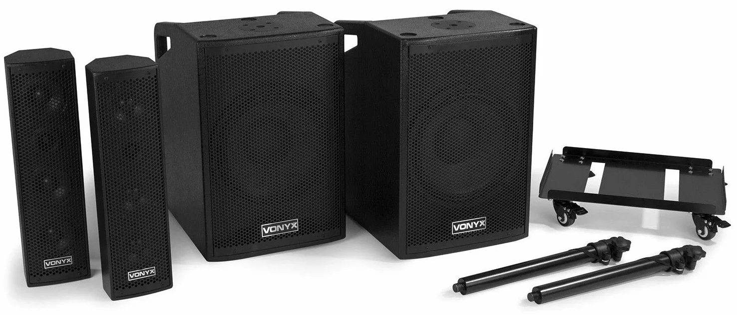 Vonyx VX1050BT aktywny zestaw głośników 2.2 1150W BT wózek pokrowiec ochronny