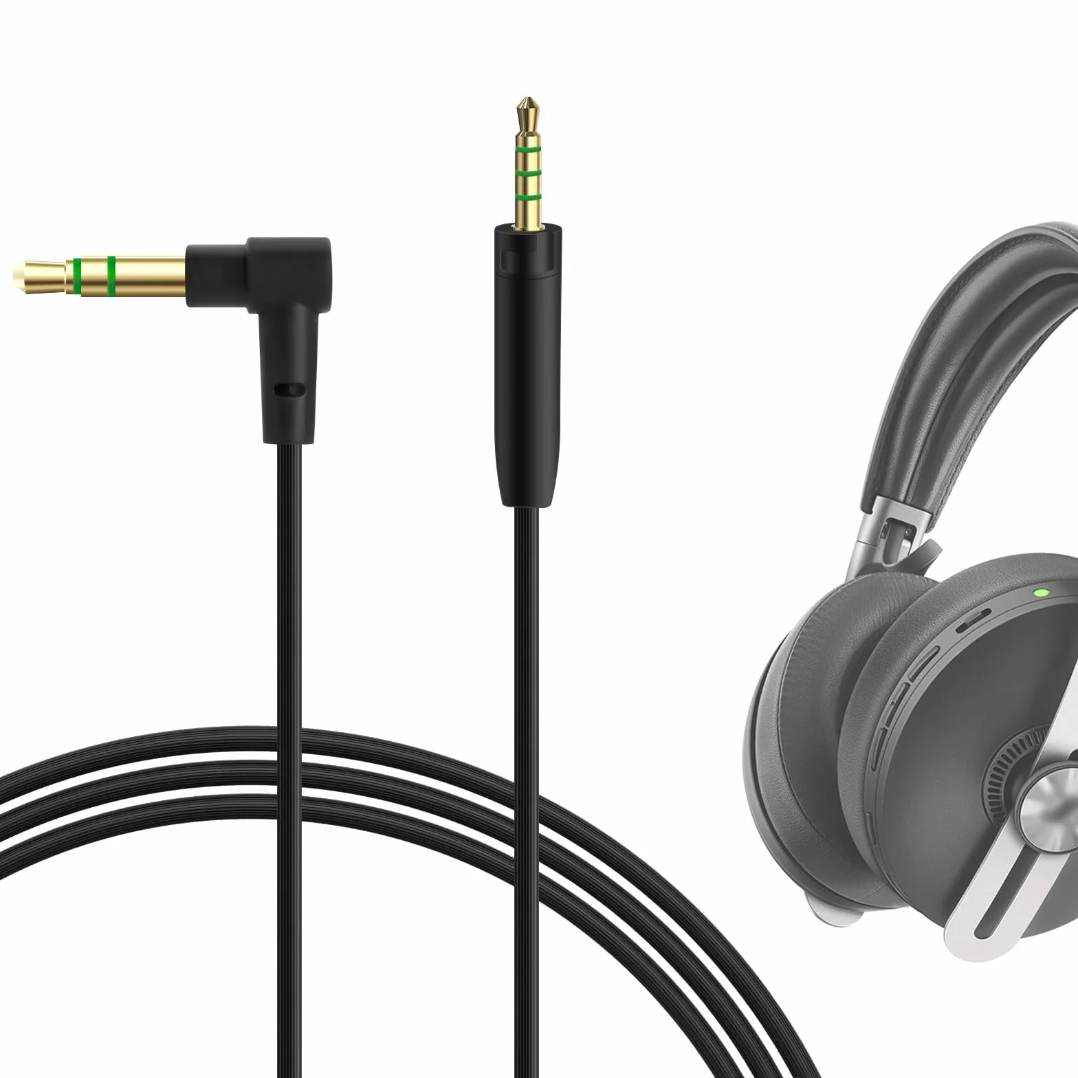 Kabel audio Geekria kompatybilny z Sennheiser Momentum 4/3/2, HD1 On-Ear, HD 458BT, HD4.50SE, HD4.50, HD350BT, 3,5 mm na 2,5 mm (zamienny kabel 1,2 m)