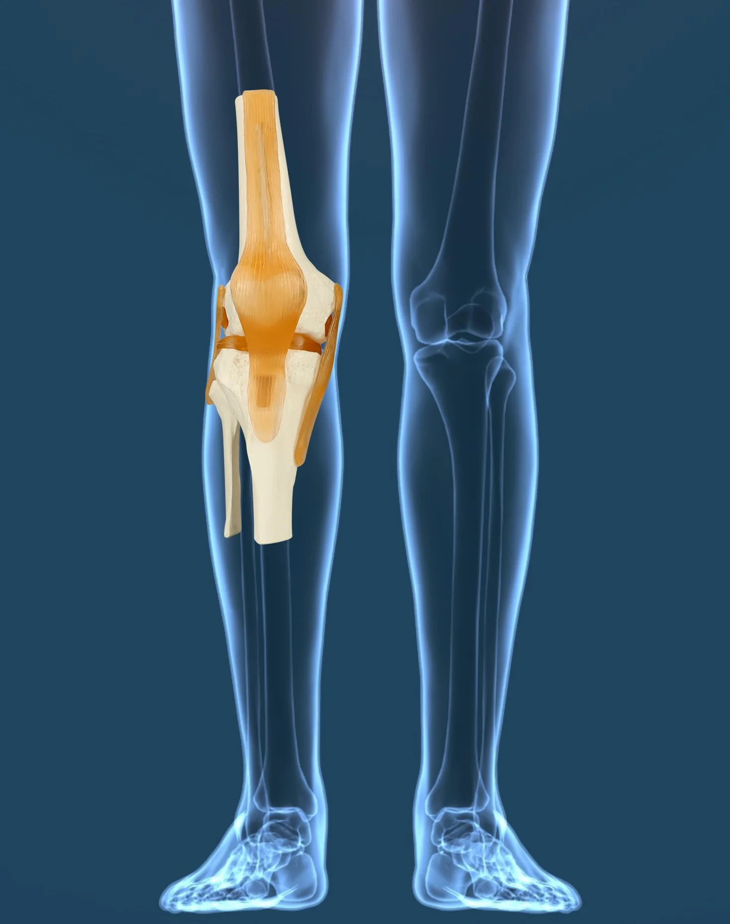 QWORK® naturalnej wielkości model anatomiczny szkieletu ludzkiego stawu kolanowego do nauki i nauczania medycznego (wysokość 30,5 cm)