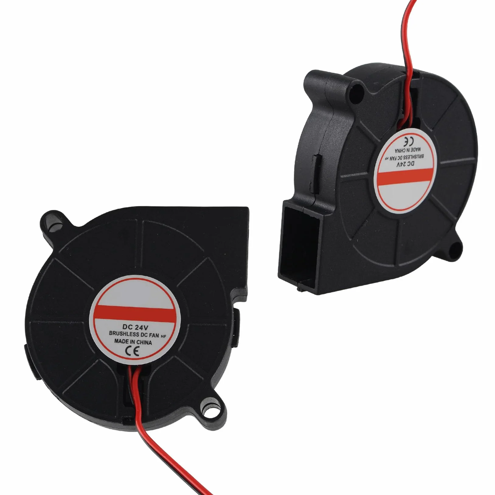Jopto 4 x wentylator chłodzący do drukarki 3D, 50 x 50 x 15 mm, 5015 DC bezszczotkowy 24 V, 2-pinowy mini wentylator chłodzący z 2-pinowym terminalem do wytłaczarki drukarki 3D