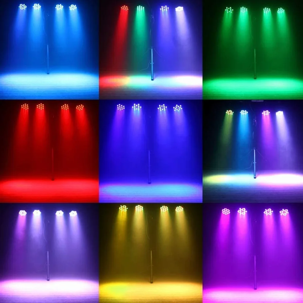 U`King 2 szt. RGB Par LED akumulator, 72 W zewnętrzne oświetlenie sceniczne z pilotem zdalnego sterowania, oświetlenie dyskotekowe 7 trybów na imprezę DJ bar, koncerty Halloween, Boże Narodzenie