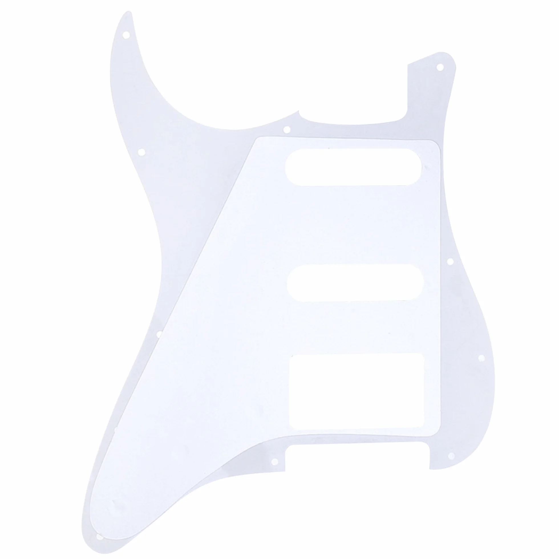 Musiclily 11 Otworów SSH PickguardPłyta Maskownica do Gitary Fender USA/Mexican Standard Stratocaster typ Nowoczesnym, 1-warstwowy Biały
