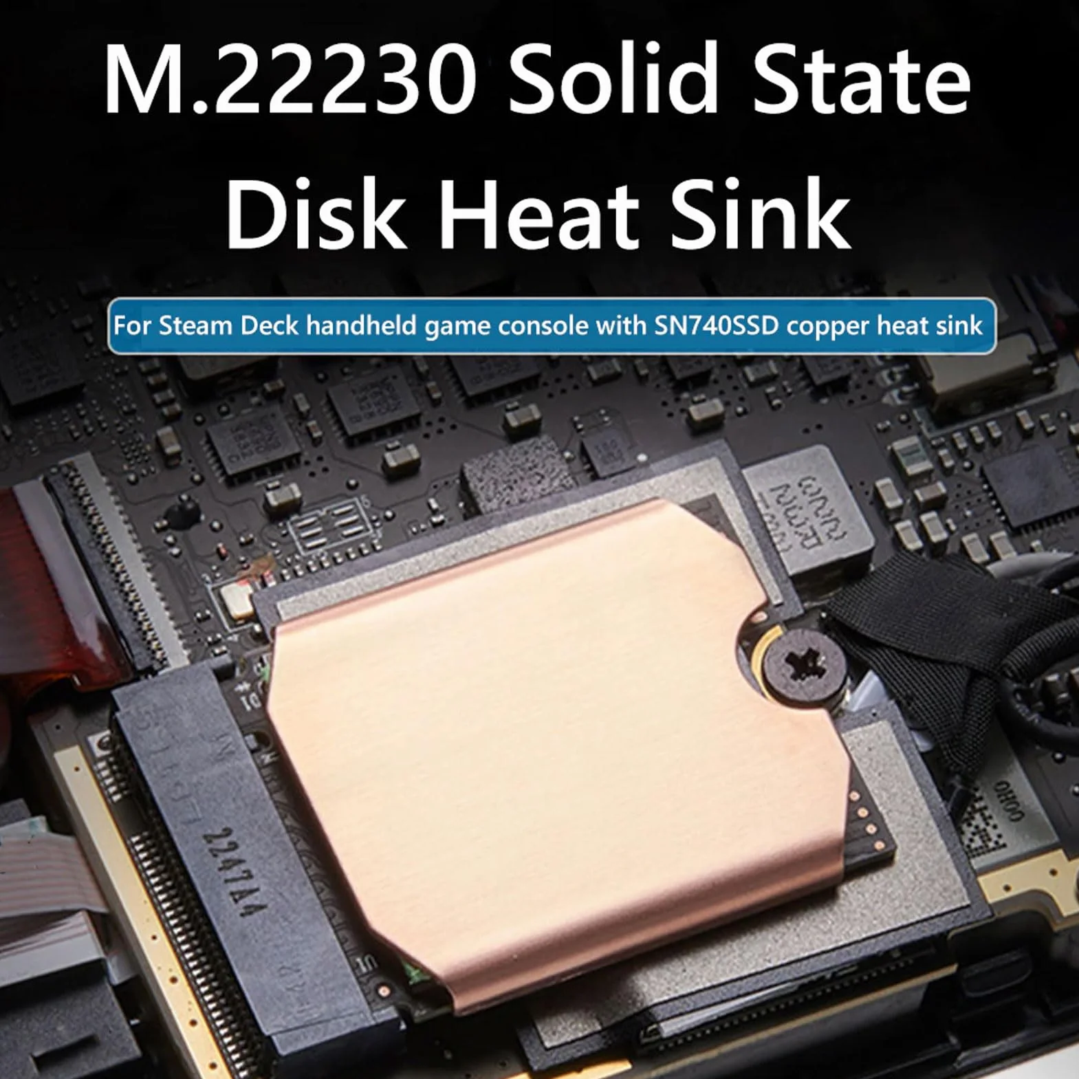 Steam Deck Radiator SSD Podkładka Termiczna, M.2 2230 NVME SSD Miedziany Radiator Chłodzenie Pasta Termiczna Narzędzie do Otwierania Tylnej Pokrywy, Zestaw Naprawczy do Stream